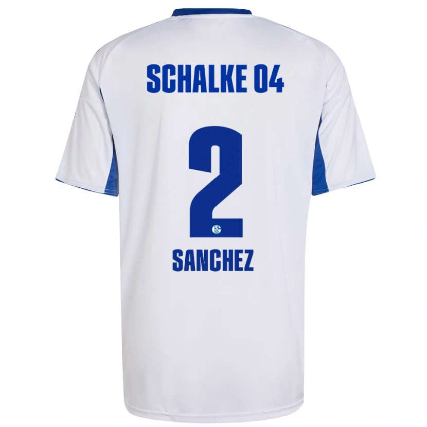 Danxen Kvinder Felipe Sánchez #2 Hvid Blå Udebane Spillertrøjer 2025/26 Trøje T-Shirt