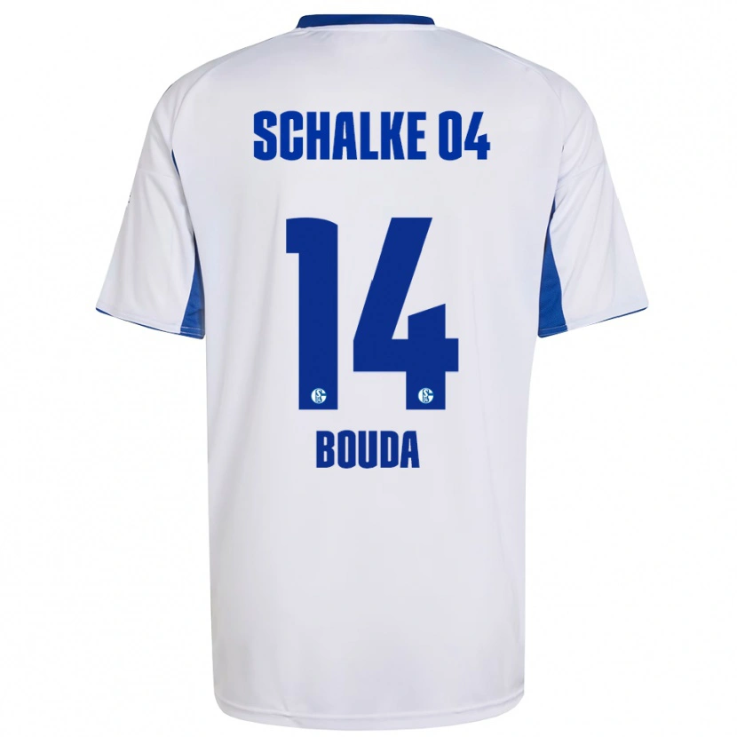 Danxen Kvinder Anas Bouda #14 Hvid Blå Udebane Spillertrøjer 2025/26 Trøje T-Shirt