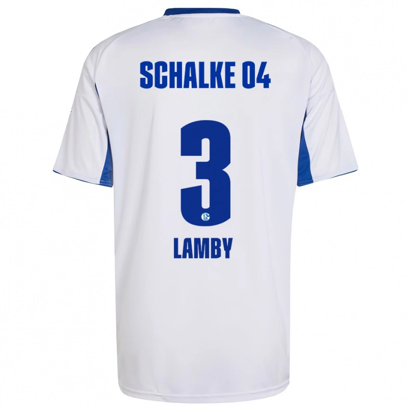 Danxen Kvinder Max Lamby #3 Hvid Blå Udebane Spillertrøjer 2025/26 Trøje T-Shirt