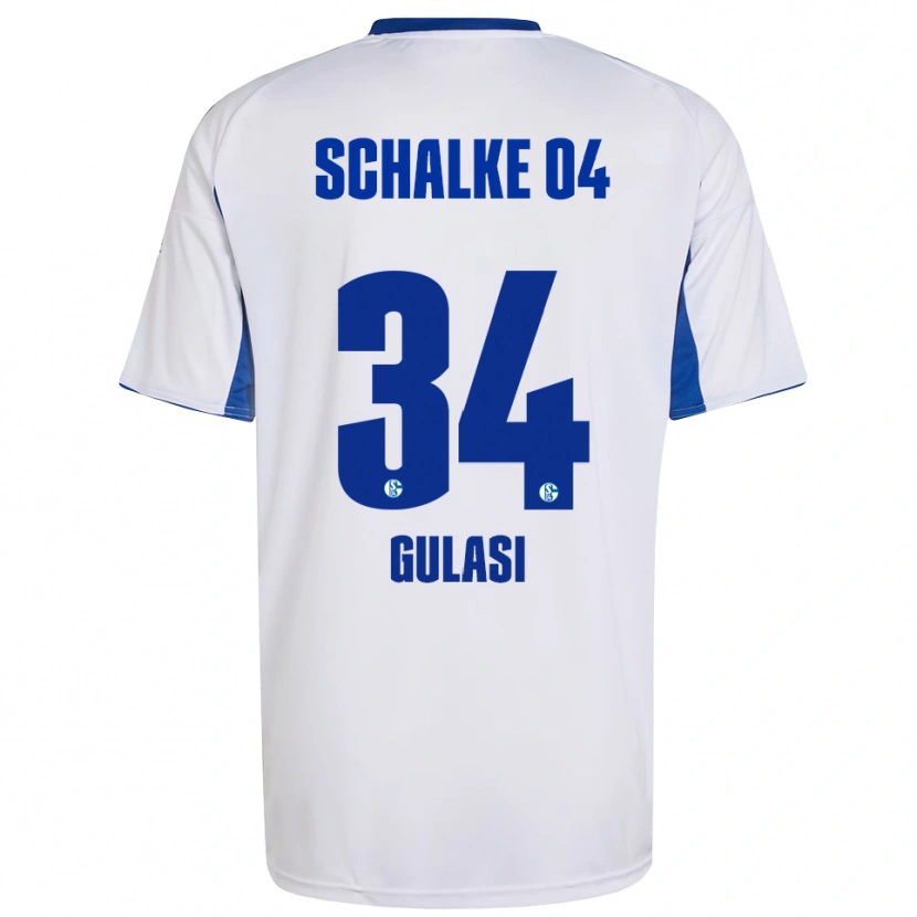 Danxen Kvinder Ayman Gulasi #34 Hvid Blå Udebane Spillertrøjer 2025/26 Trøje T-Shirt
