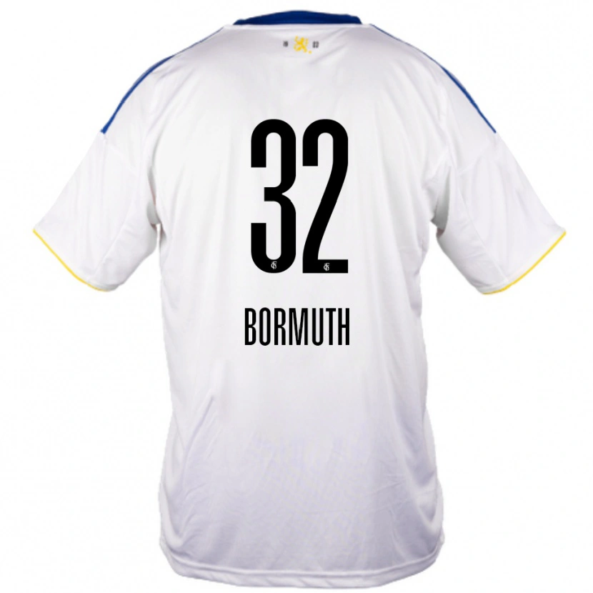 Danxen Kvinder Robin Bormuth #32 Hvid Blå Gul Udebane Spillertrøjer 2025/26 Trøje T-Shirt