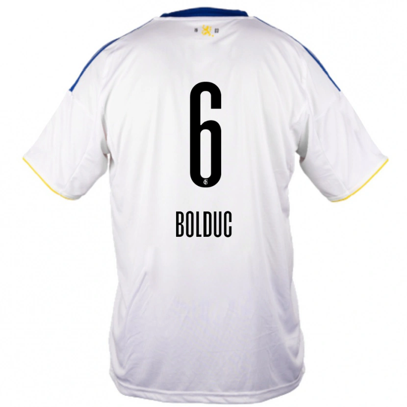 Danxen Kvinder Tyler Bolduc #6 Hvid Blå Gul Udebane Spillertrøjer 2025/26 Trøje T-Shirt