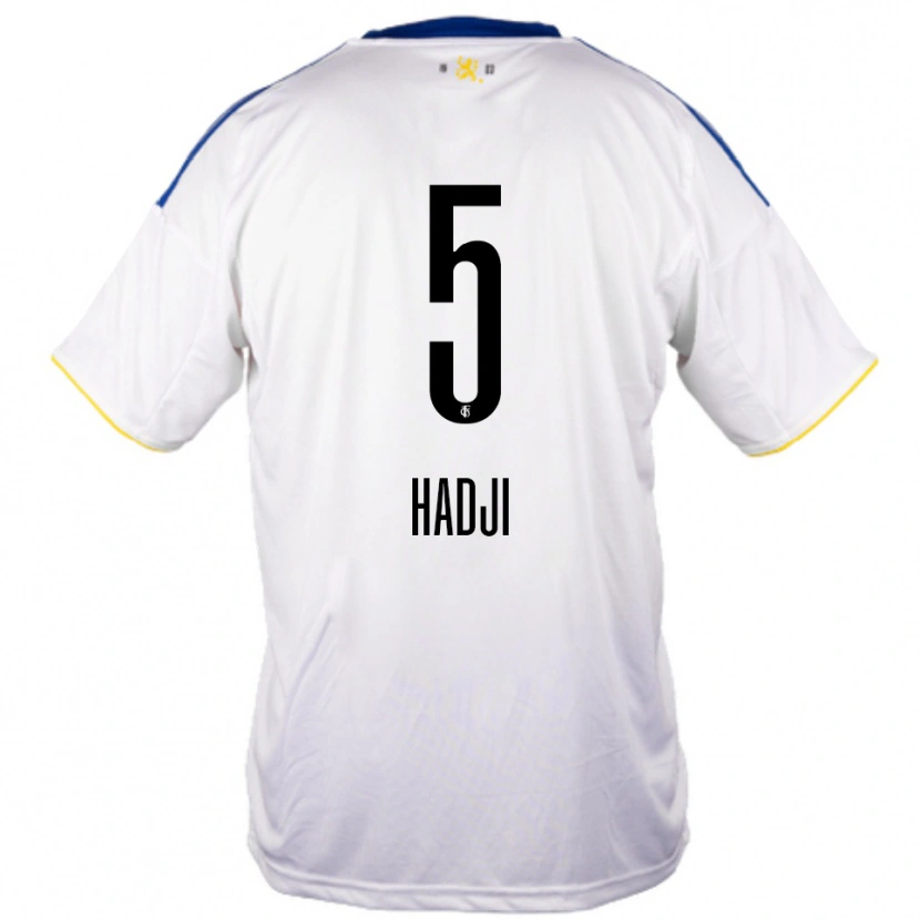 Danxen Kvinder Wahid Hadji #5 Hvid Blå Gul Udebane Spillertrøjer 2025/26 Trøje T-Shirt