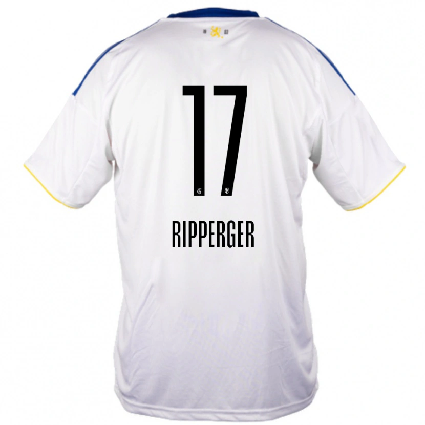 Danxen Kvinder Lena Ripperger #17 Hvid Blå Gul Udebane Spillertrøjer 2025/26 Trøje T-Shirt