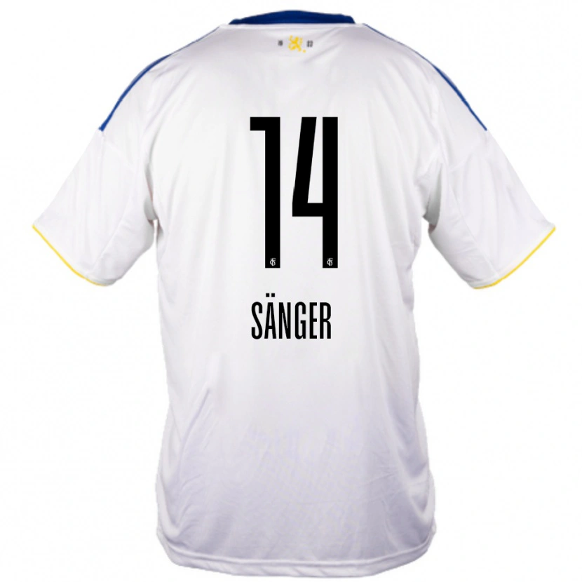 Danxen Kvinder Aaron Sänger #14 Hvid Blå Gul Udebane Spillertrøjer 2025/26 Trøje T-Shirt