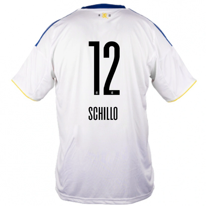 Danxen Kvinder Jule Schillo #12 Hvid Blå Gul Udebane Spillertrøjer 2025/26 Trøje T-Shirt