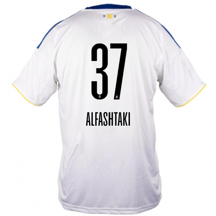 Danxen Kvinder Odey Alfashtaki #37 Hvid Blå Gul Udebane Spillertrøjer 2025/26 Trøje T-Shirt