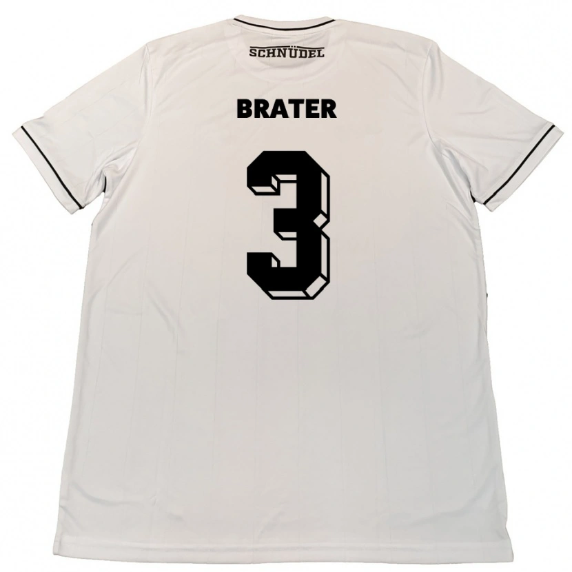 Danxen Kvinder Janis Brater #3 Hvid Sort Udebane Spillertrøjer 2025/26 Trøje T-Shirt