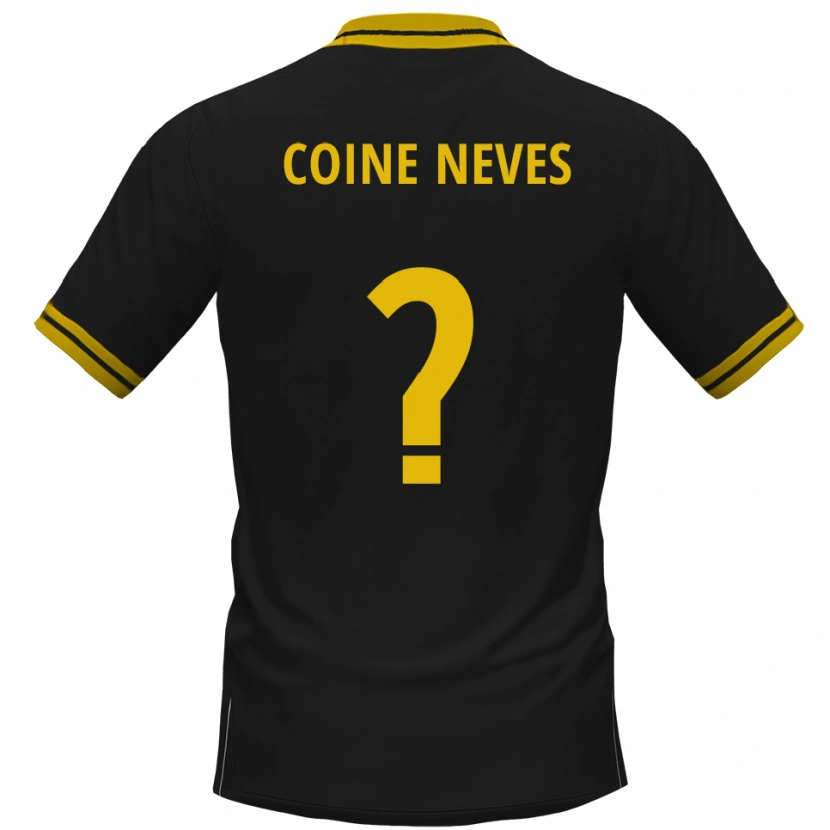 Danxen Kvinder Arthur Coine Neves #0 Sort Gul Udebane Spillertrøjer 2025/26 Trøje T-Shirt