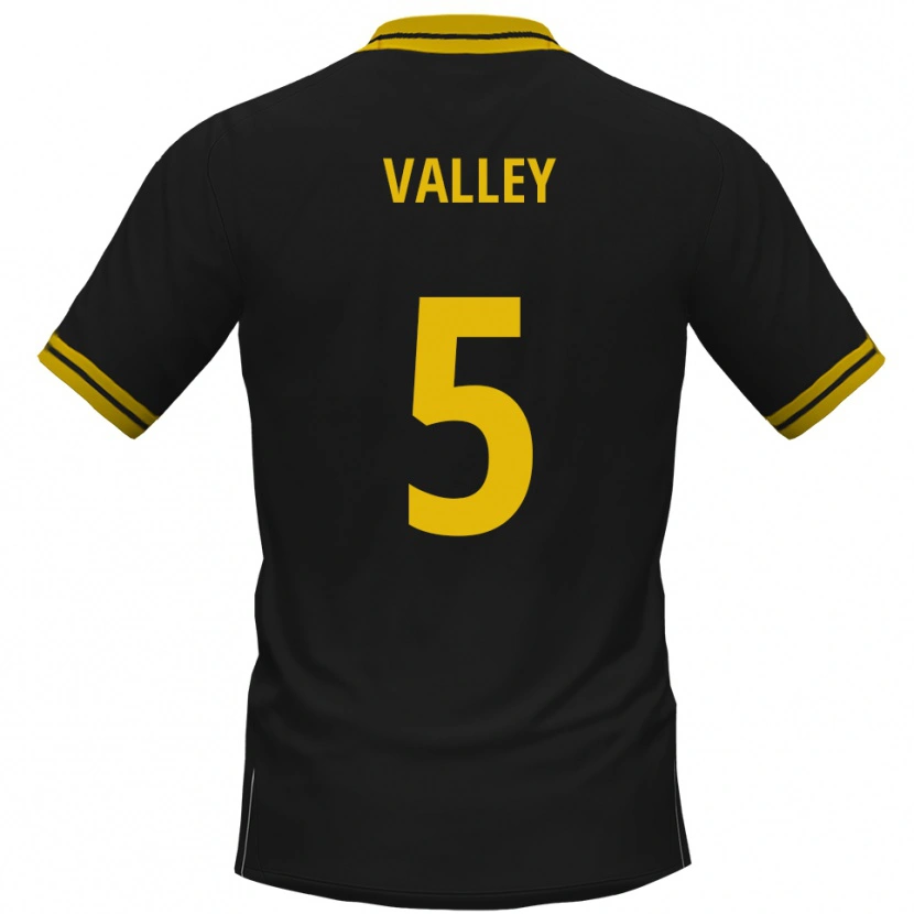 Danxen Kvinder Noah Valley #5 Sort Gul Udebane Spillertrøjer 2025/26 Trøje T-Shirt