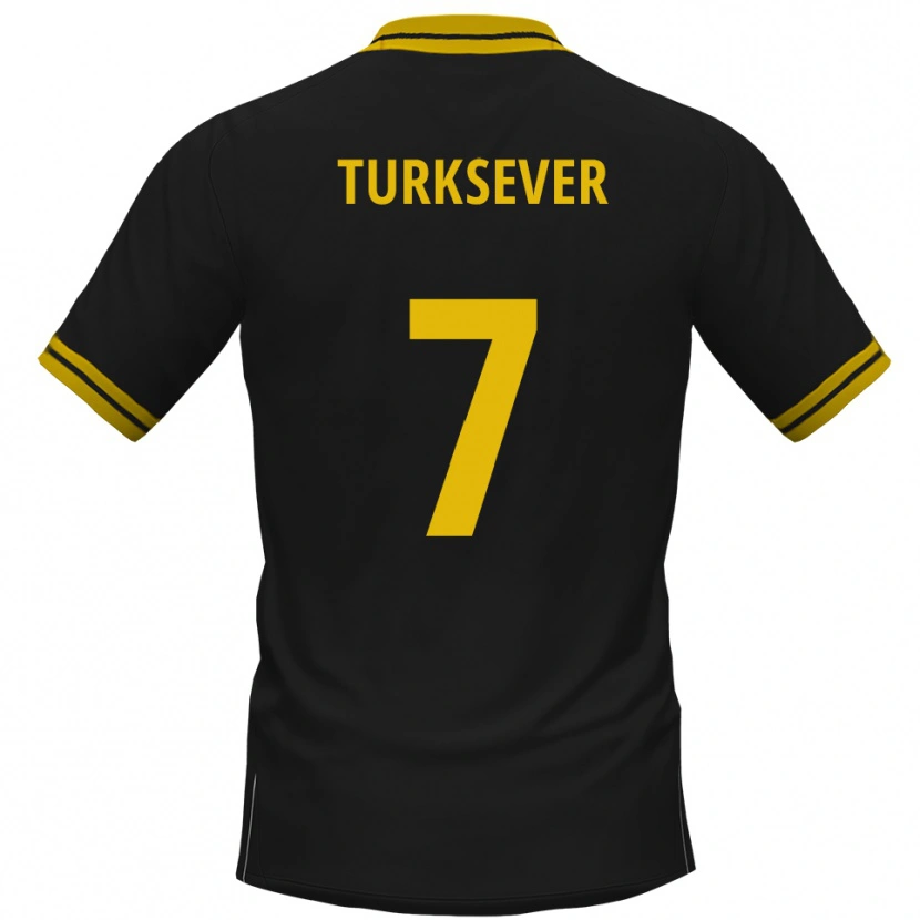 Danxen Kvinder Emre Türksever #7 Sort Gul Udebane Spillertrøjer 2025/26 Trøje T-Shirt