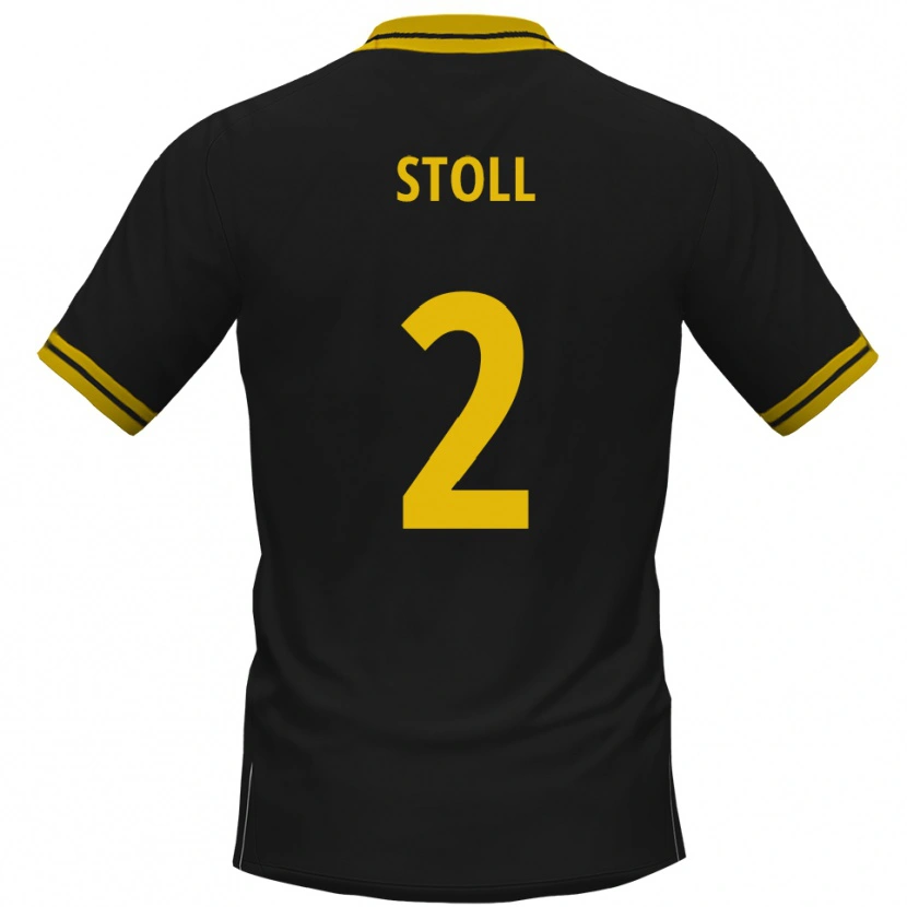 Danxen Kvinder Patrick Stoll #2 Sort Gul Udebane Spillertrøjer 2025/26 Trøje T-Shirt