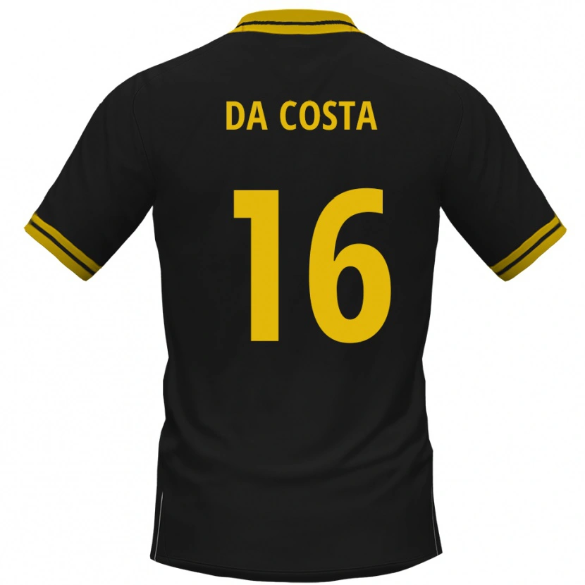 Danxen Kvinder Fabricio Sylva Da Costa #16 Sort Gul Udebane Spillertrøjer 2025/26 Trøje T-Shirt