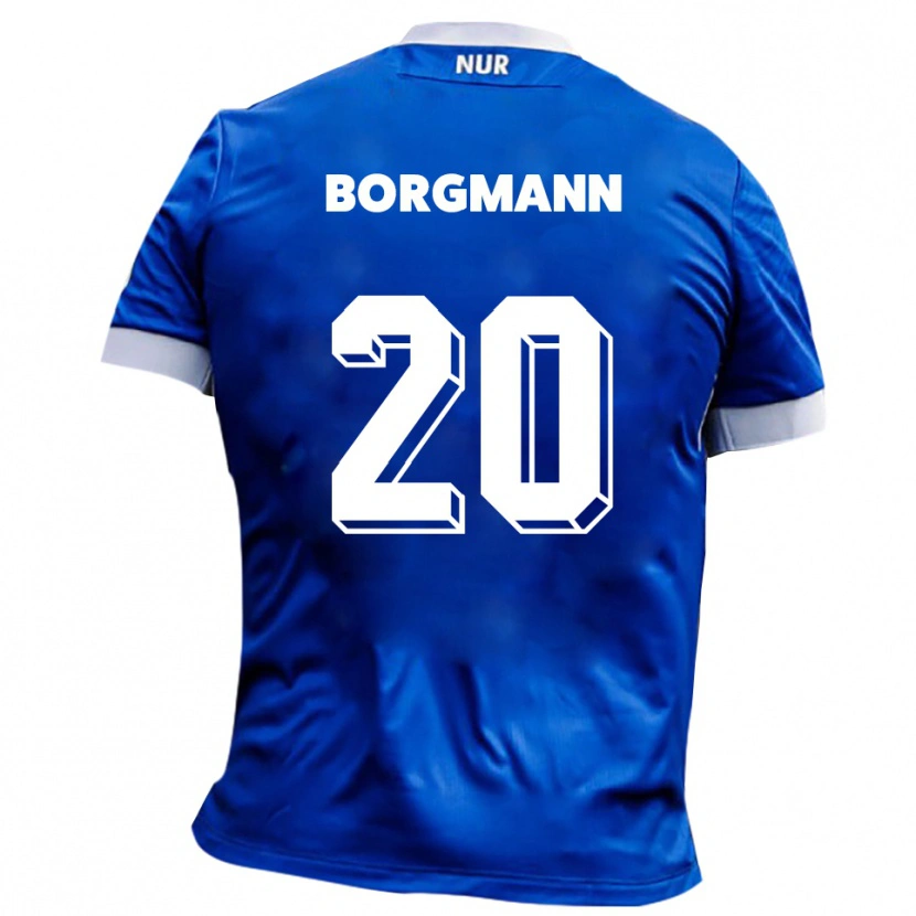 Danxen Kvinder Axel Borgmann #20 Blå Hvid Udebane Spillertrøjer 2025/26 Trøje T-Shirt