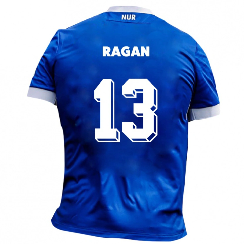 Danxen Kvinder Hubert Ragan #13 Blå Hvid Udebane Spillertrøjer 2025/26 Trøje T-Shirt