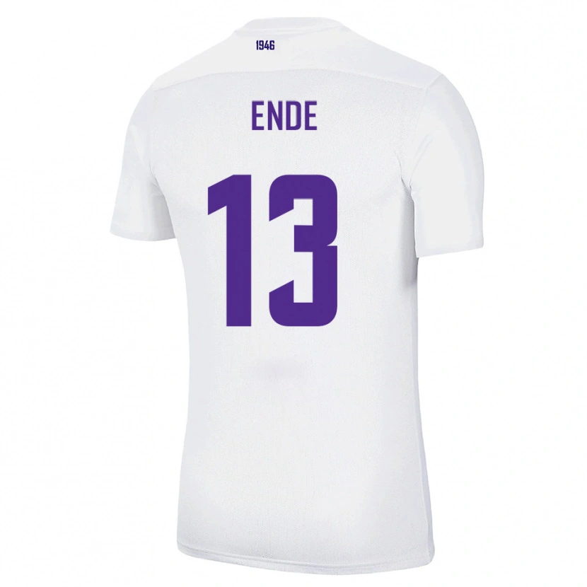 Danxen Kvinder Oskar Ende #13 Hvid Grøn Udebane Spillertrøjer 2025/26 Trøje T-Shirt