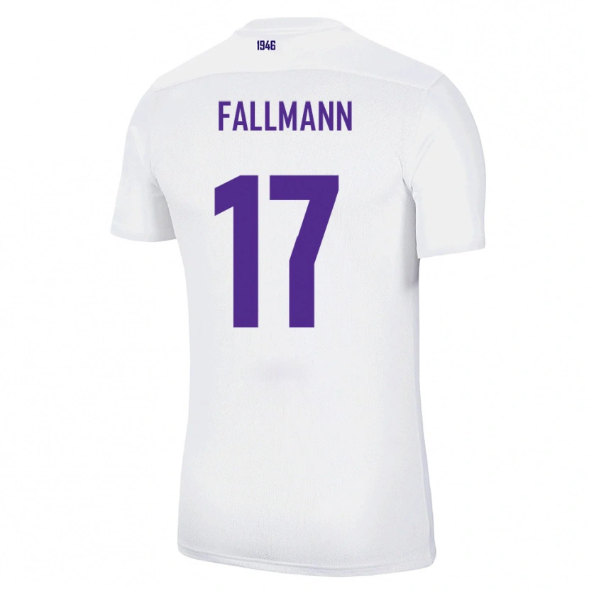 Danxen Kvinder Pascal Fallmann #17 Hvid Grøn Udebane Spillertrøjer 2025/26 Trøje T-Shirt