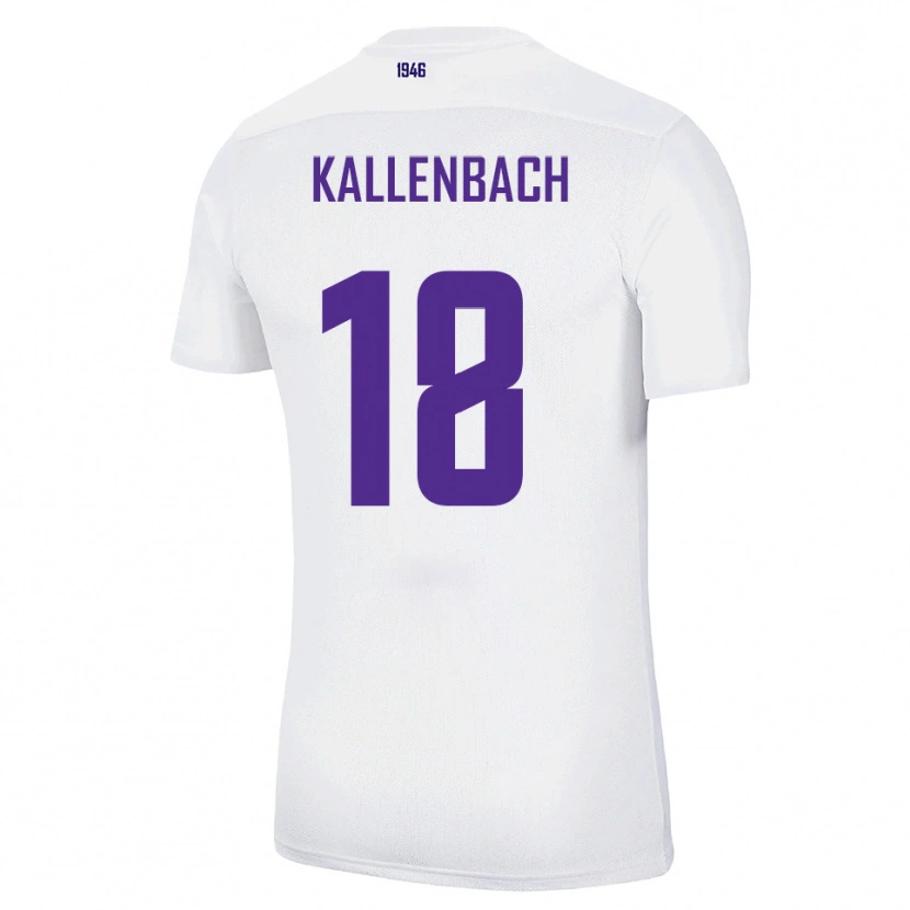 Danxen Kvinder William Kallenbach #18 Hvid Grøn Udebane Spillertrøjer 2025/26 Trøje T-Shirt