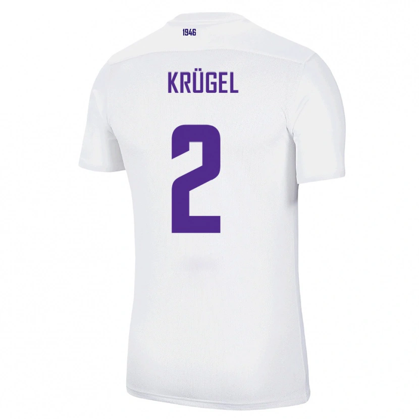 Danxen Kvinder Theo Krügel #2 Hvid Grøn Udebane Spillertrøjer 2025/26 Trøje T-Shirt