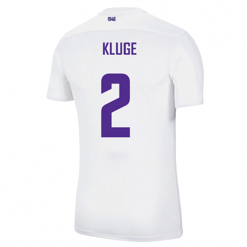 Danxen Kvinder Maximilian Kluge #2 Hvid Grøn Udebane Spillertrøjer 2025/26 Trøje T-Shirt
