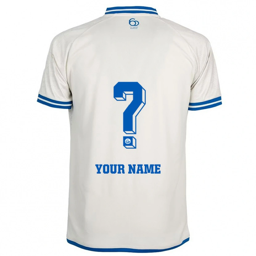 Danxen Kvinder Dit Navn #0 Hvid Blå Udebane Spillertrøjer 2025/26 Trøje T-Shirt