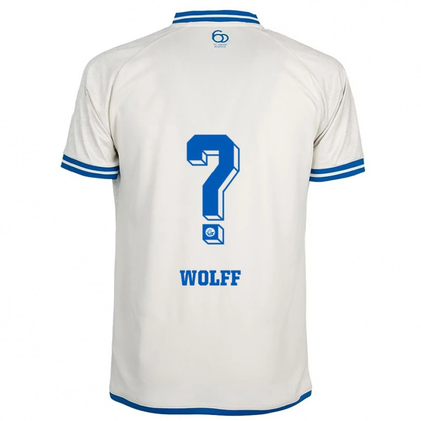 Danxen Kvinder Luis Wolff #0 Hvid Blå Udebane Spillertrøjer 2025/26 Trøje T-Shirt