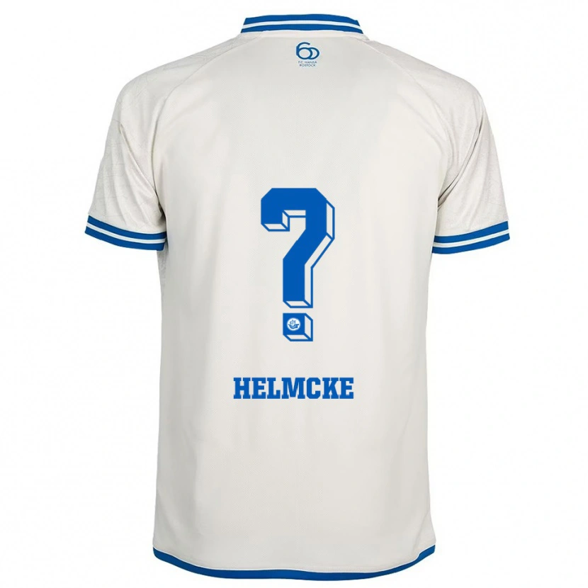 Danxen Kvinder Felix Helmcke #0 Hvid Blå Udebane Spillertrøjer 2025/26 Trøje T-Shirt