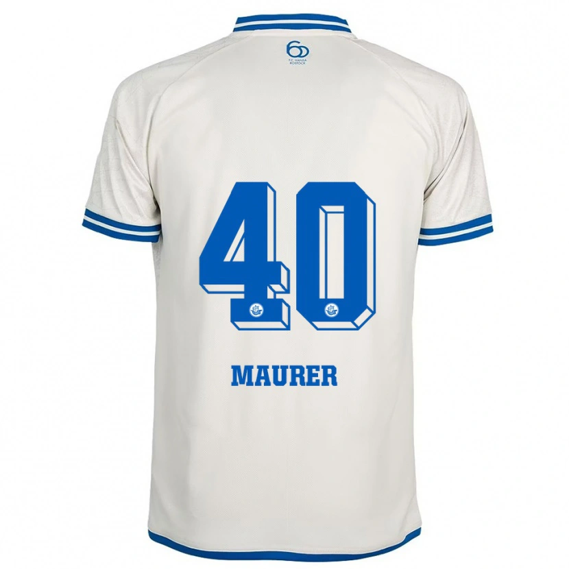 Danxen Kvinder Erik Maurer #40 Hvid Blå Udebane Spillertrøjer 2025/26 Trøje T-Shirt