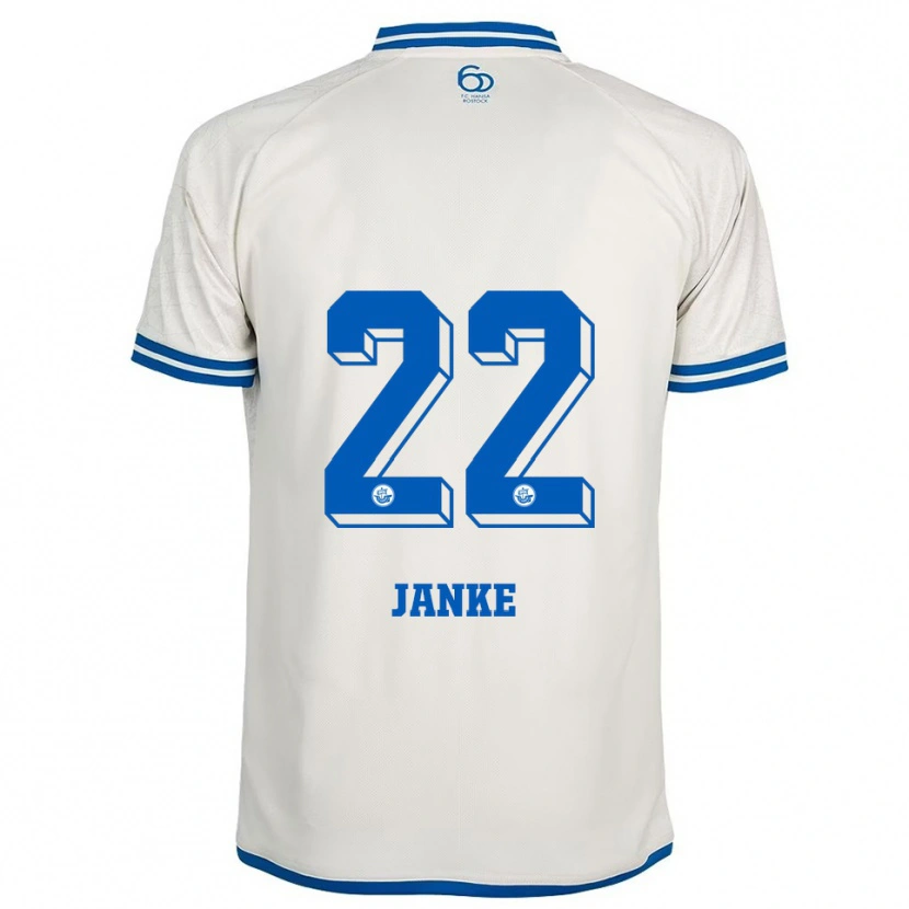 Danxen Kvinder Kim Janke #22 Hvid Blå Udebane Spillertrøjer 2025/26 Trøje T-Shirt