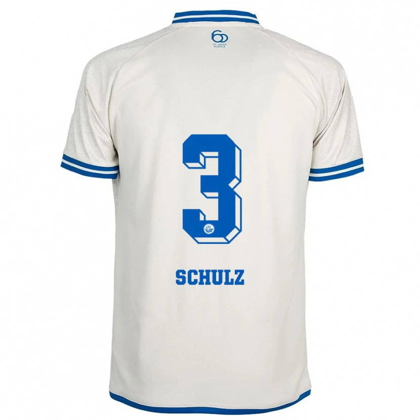 Danxen Kvinder Bennet Schulz #3 Hvid Blå Udebane Spillertrøjer 2025/26 Trøje T-Shirt