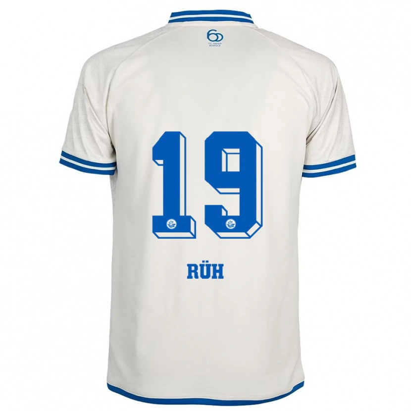 Danxen Kvinder Julian Rüh #19 Hvid Blå Udebane Spillertrøjer 2025/26 Trøje T-Shirt