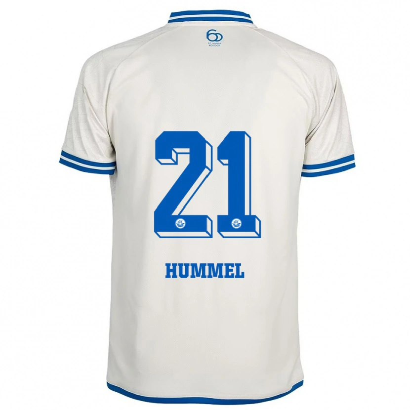 Danxen Kvinder David Hummel #21 Hvid Blå Udebane Spillertrøjer 2025/26 Trøje T-Shirt