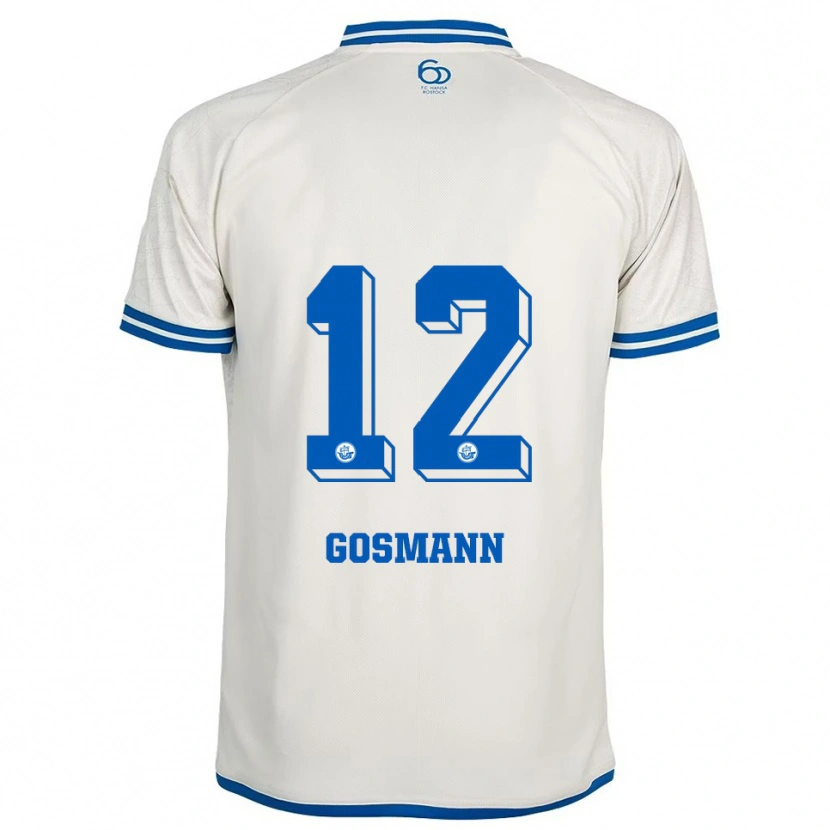 Danxen Kvinder Hermann Gosmann #12 Hvid Blå Udebane Spillertrøjer 2025/26 Trøje T-Shirt