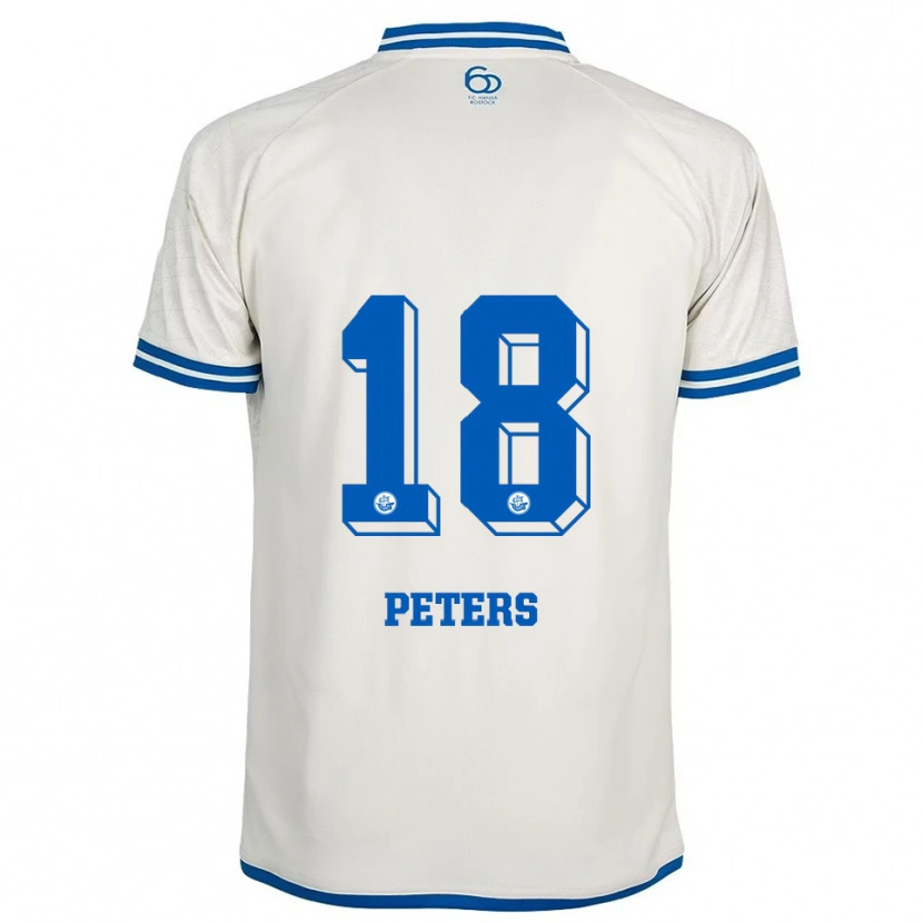 Danxen Kvinder Bennett Peters #18 Hvid Blå Udebane Spillertrøjer 2025/26 Trøje T-Shirt