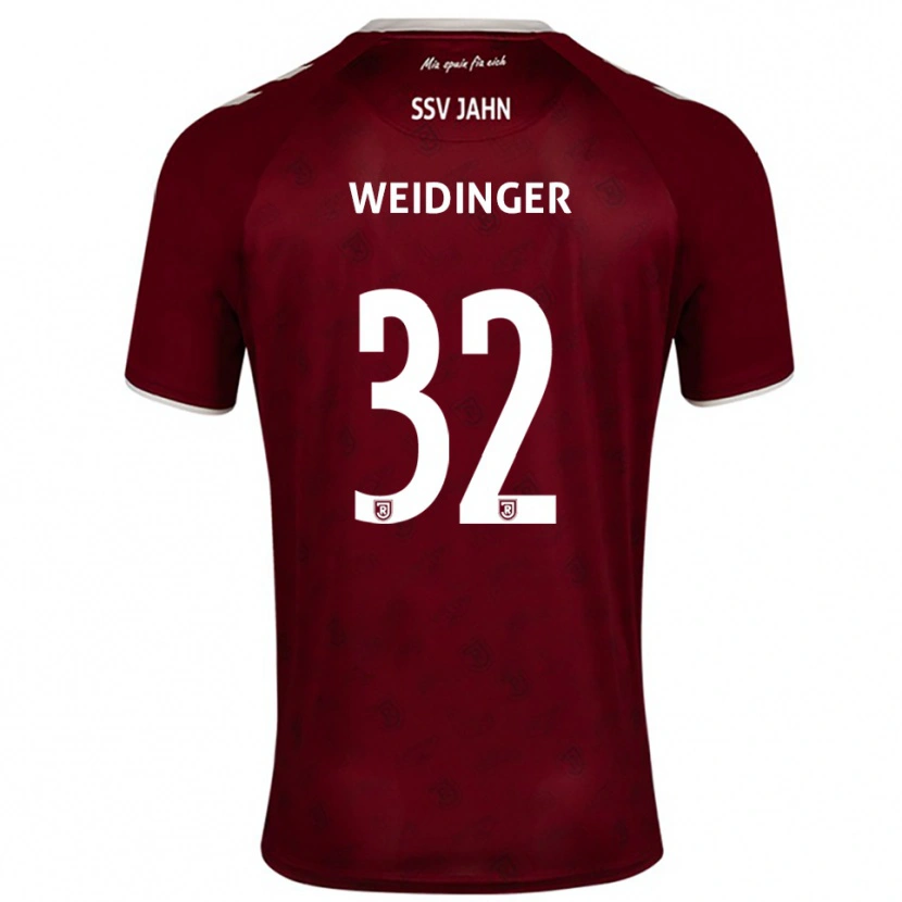 Danxen Kvinder Alexander Weidinger #32 Burgundy Hvid Udebane Spillertrøjer 2025/26 Trøje T-Shirt