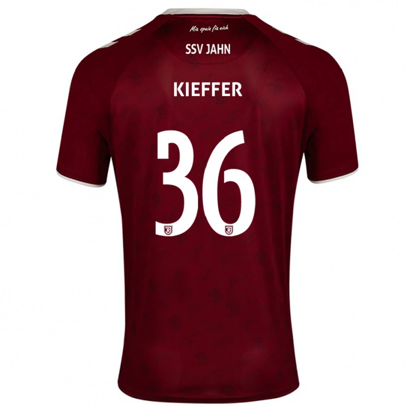 Danxen Kvinder Ben Kieffer #36 Burgundy Hvid Udebane Spillertrøjer 2025/26 Trøje T-Shirt