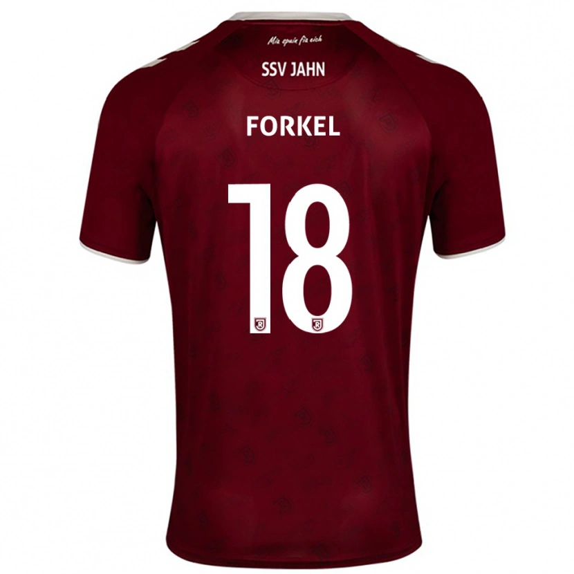 Danxen Kvinder Dustin Forkel #18 Burgundy Hvid Udebane Spillertrøjer 2025/26 Trøje T-Shirt