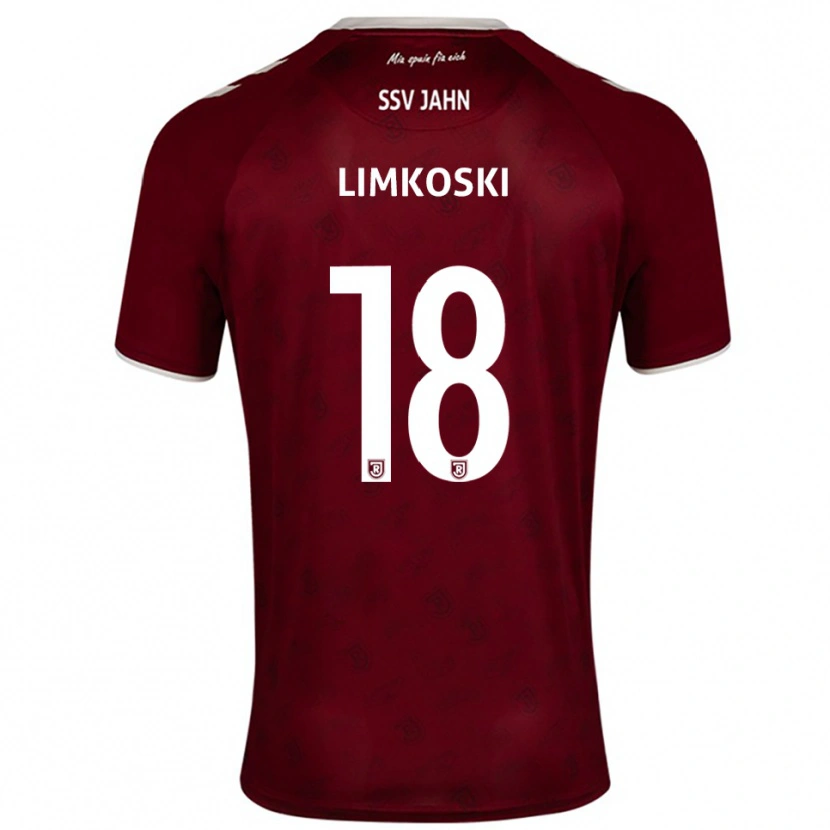 Danxen Kvinder Mubin Limkoski #18 Burgundy Hvid Udebane Spillertrøjer 2025/26 Trøje T-Shirt