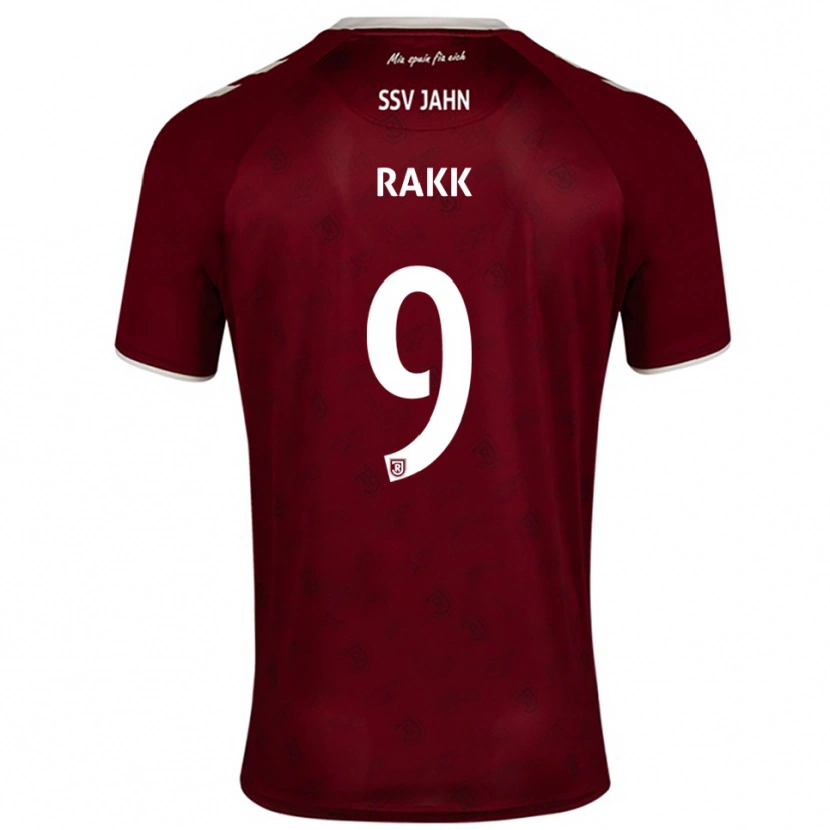 Danxen Kvinder Lars Rakk #9 Burgundy Hvid Udebane Spillertrøjer 2025/26 Trøje T-Shirt