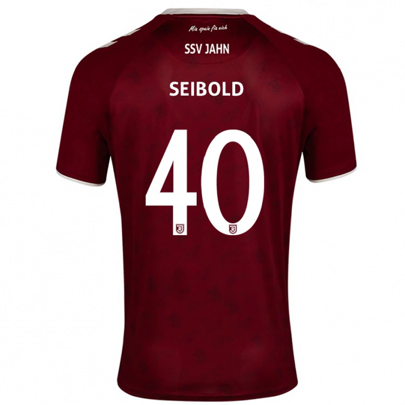 Danxen Kvinder Jakob Seibold #40 Burgundy Hvid Udebane Spillertrøjer 2025/26 Trøje T-Shirt
