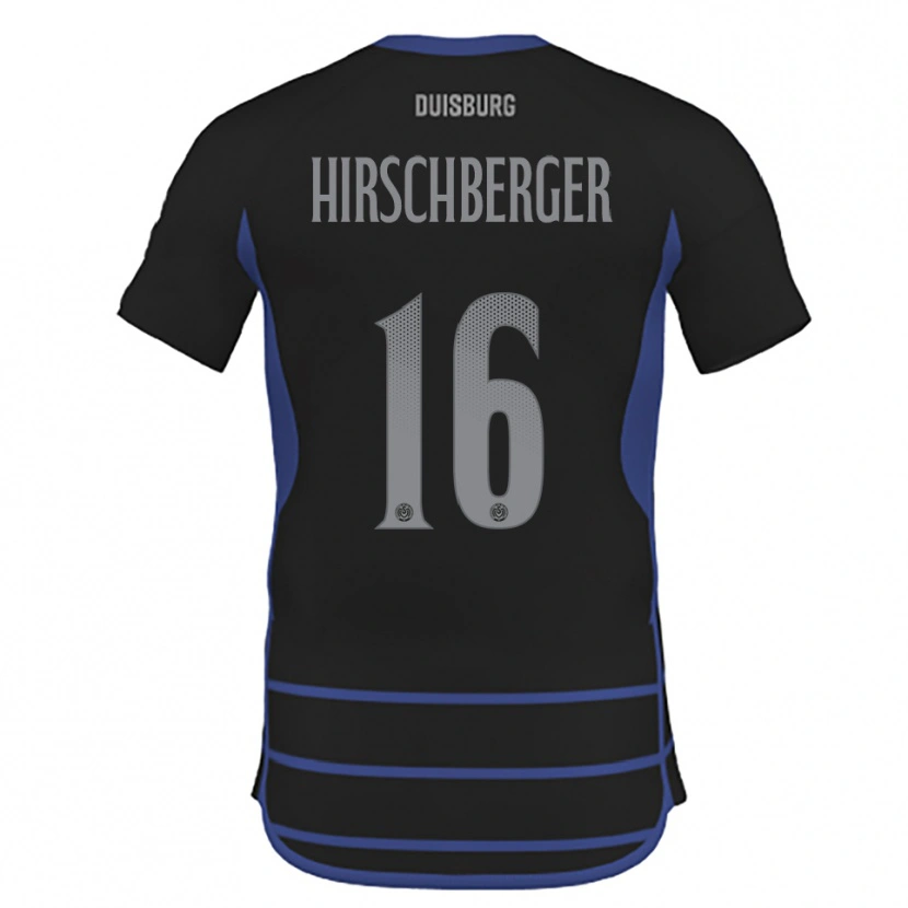 Danxen Kvinder Isabell Hirschberger #16 Sort Blå Udebane Spillertrøjer 2025/26 Trøje T-Shirt