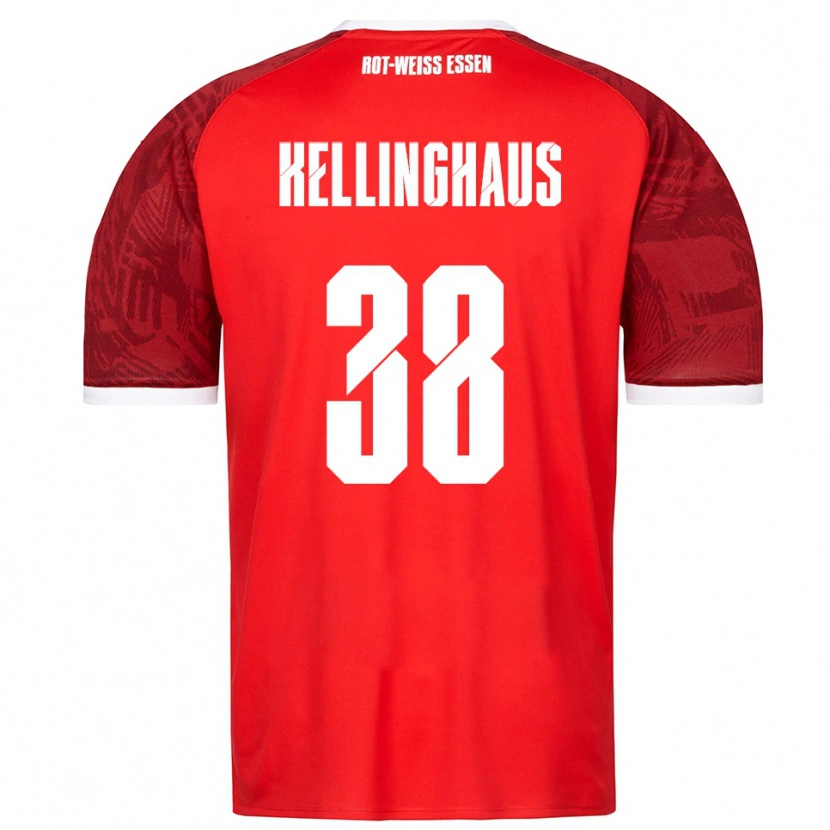 Danxen Kvinder Nicolai Schulte-Kellinghaus #38 Rød Burgundy Hvid Udebane Spillertrøjer 2025/26 Trøje T-Shirt
