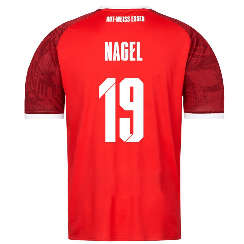 Danxen Kvinder Kjell-Luan Nagel #19 Rød Burgundy Hvid Udebane Spillertrøjer 2025/26 Trøje T-Shirt