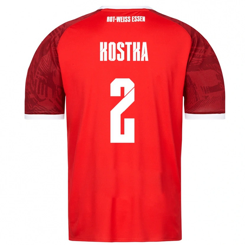 Danxen Kvinder Michael Kostka #2 Rød Burgundy Hvid Udebane Spillertrøjer 2025/26 Trøje T-Shirt