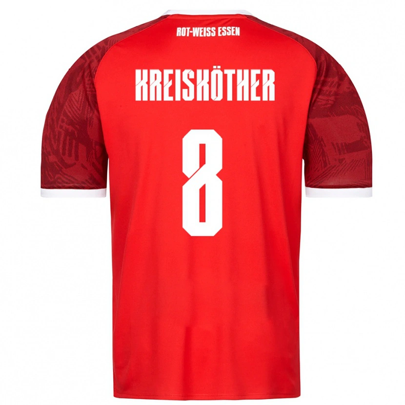 Danxen Kvinder Luiz-Simon Kreisköther #8 Rød Burgundy Hvid Udebane Spillertrøjer 2025/26 Trøje T-Shirt