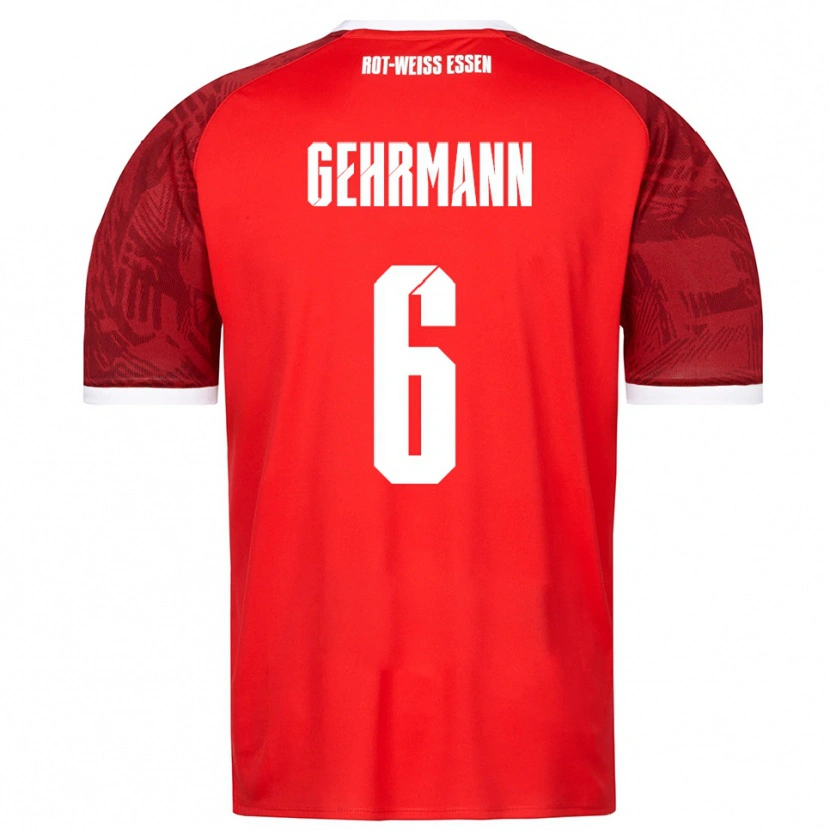 Danxen Kvinder Fabian Gehrmann #6 Rød Burgundy Hvid Udebane Spillertrøjer 2025/26 Trøje T-Shirt