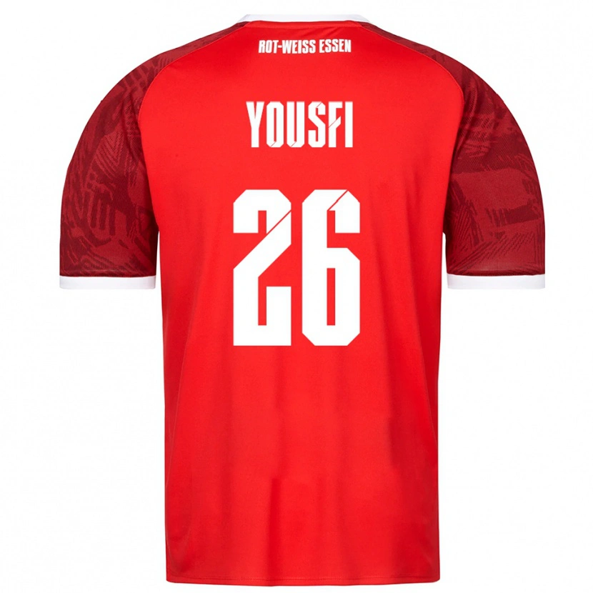 Danxen Kvinder Elias Yousfi #26 Rød Burgundy Hvid Udebane Spillertrøjer 2025/26 Trøje T-Shirt