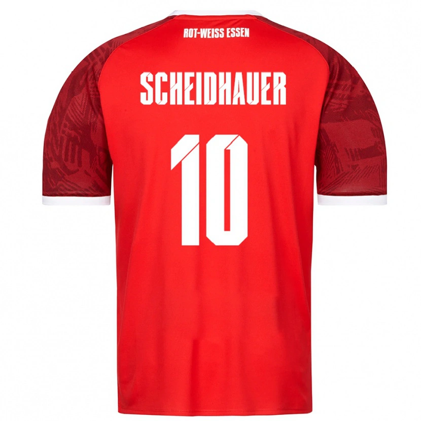 Danxen Kvinder Leon Scheidhauer #10 Rød Burgundy Hvid Udebane Spillertrøjer 2025/26 Trøje T-Shirt