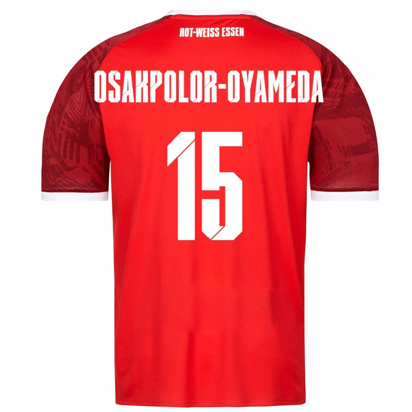 Danxen Kvinder Joel Osakpolor-Oyameda #15 Rød Burgundy Hvid Udebane Spillertrøjer 2025/26 Trøje T-Shirt