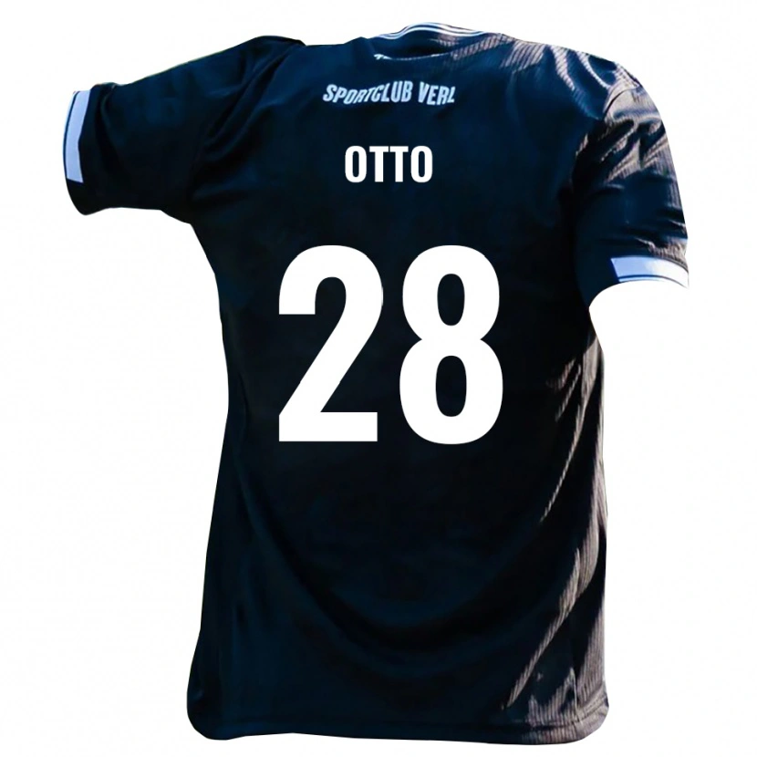 Danxen Kvinder Yari Otto #28 Sort Hvid Udebane Spillertrøjer 2025/26 Trøje T-Shirt